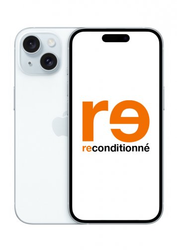 iPhone 15 Bleu 128Go Reconditionné Excellent Etat