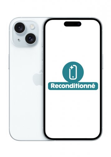 iPhone 15 Bleu 128Go Reconditionné Excellent Etat