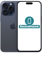 iPhone 15 Pro Max noir Reconditionné face et dos