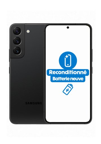 Samsung Galaxy S22 5G Noir 128Go Reconditionné Très Bon état Batterie Neuve