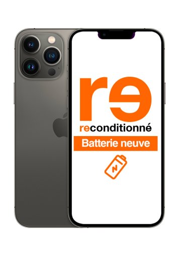 iPhone 13 Pro Max Noir 128 Go Reconditionné Très Bon état Batterie Neuve