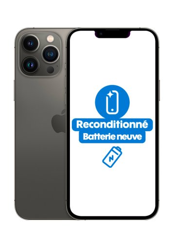 iPhone 13 Pro Max Noir 128 Go Reconditionné Très Bon état Batterie Neuve
