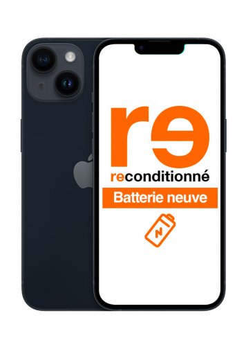 iPhone 14 Noir 128Go Reconditionné Très Bon état Batterie Neuve