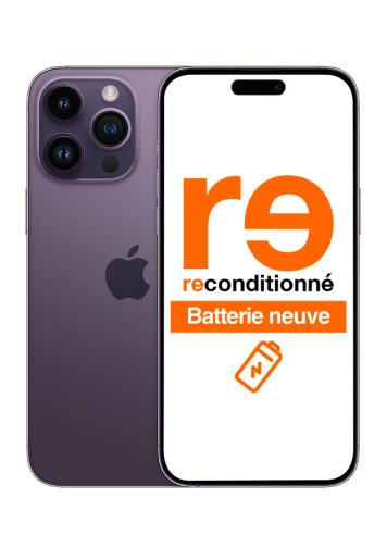 iPhone 14 Pro Max Violet 128 Go Reconditionné Très Bon état Batterie Neuve