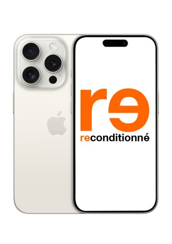 iPhone 15 Pro Blanc 128Go Reconditionné Très Bon état