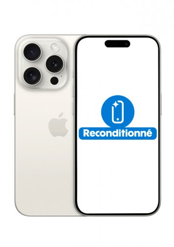 iPhone 15 Pro Blanc 128Go Reconditionné Très Bon état