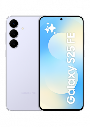 Samsung Galaxy S25 FE Bleu Clair 128Go : image de face et de dos