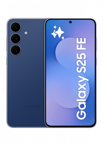 Samsung Galaxy S25 FE Bleu Nuit 128Go : image de face et de dos