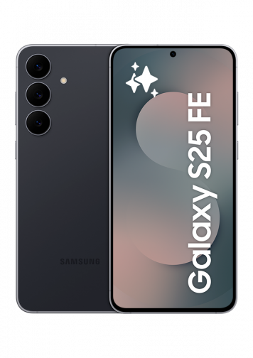 Samsung Galaxy S25 FE Noir Absolu 128Go : image de face et de dos