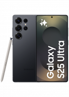 Samsung Galaxy S25 Ultra noir absolu 512Go: vu de face et de dos