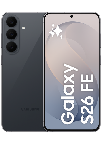 Samsung Galaxy S26 FE graphite 256 Go de face et de dos 