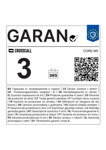 Label de durabilité Crosscall CORE-M5 Noir 64Go