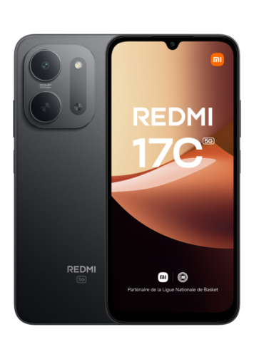 Xiaomi Redmi 17C 5G noir de dos et de face