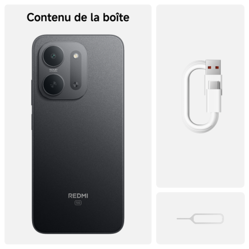 Xiaomi Redmi 17C 5G noir photo du contenu de la boîte 