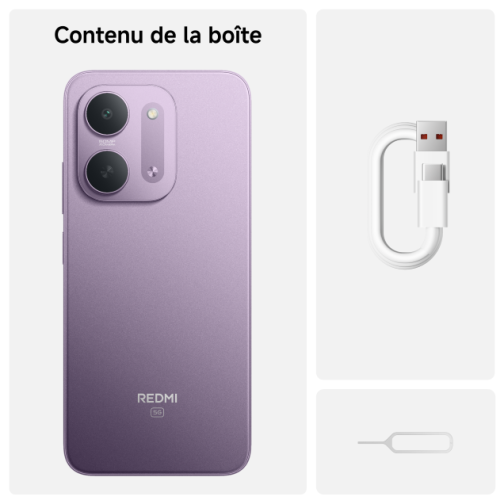 Xiaomi Redmi 17C 5G violet photo du contenue de la boîte
