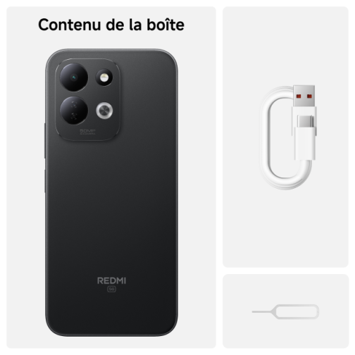 Xiaomi Redmi 17 5G noir photo du contenu de la boîte