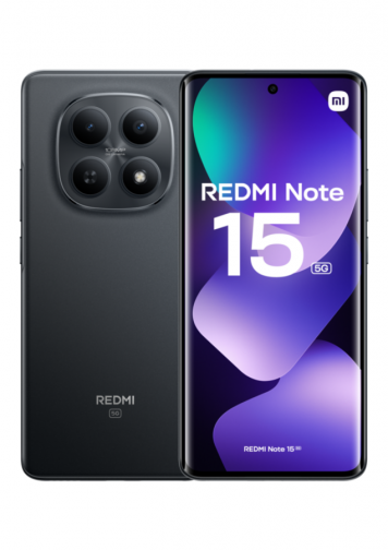 Xiaomi Redmi Note 15 5G Noir 256 Go : image de face et dos