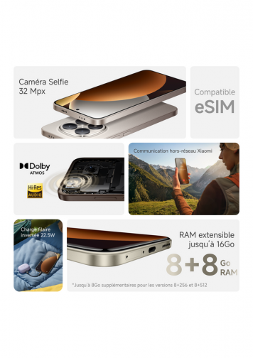 Xiaomi Redmi Note 15 Pro 5G Gris titane 256 Go