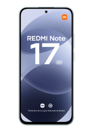 Xiaomi Redmi Note 17 5G+ bleu 128 Go de face
