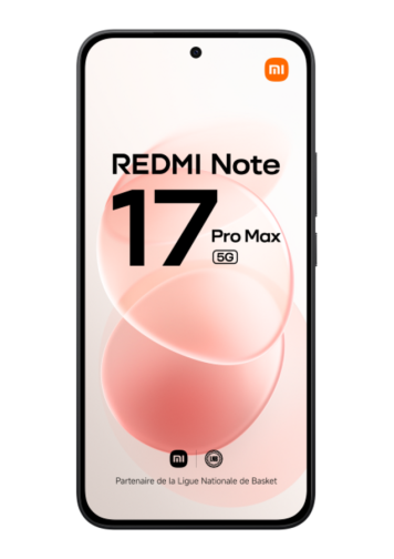 Xiaomi Redmi Note 17 Pro Max 5G noir 256 Go de face 