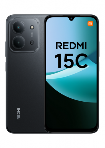 Xiaomi Redmi 15C 4G Noir : image de face et de dos
