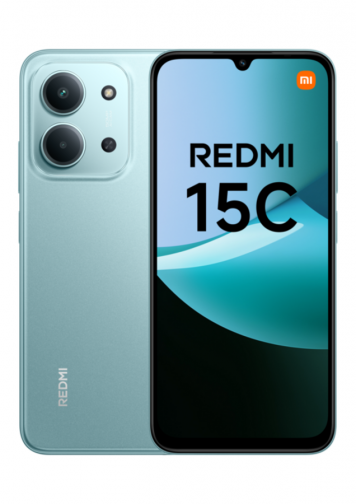 Xiaomi Redmi 15C 4G Vert : image de face et de dos