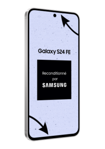 Samsung Galaxy S24 FE bleu 128 Go reconditionné parfait état de 3/4