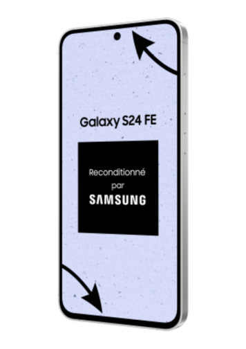Samsung Galaxy S24 FE bleu 128 Go reconditionné parfait état de 3/4