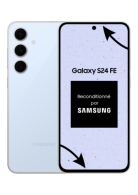 Samsung Galaxy S24 FE bleu 128 Go reconditionné parfait état de face et de dos