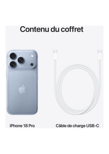 Visuel du contenu du coffret de l'iPhone 18 Pro Glacier 