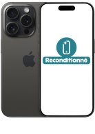 iPhone 15 Pro noir Reconditionné face et dos