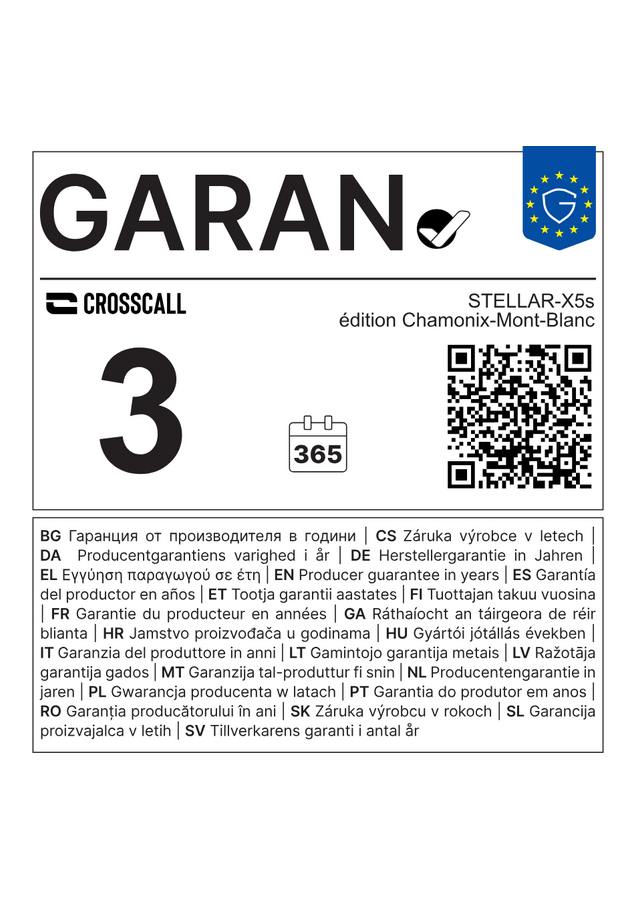 Label de durabilité Crosscall STELLAR-X5S