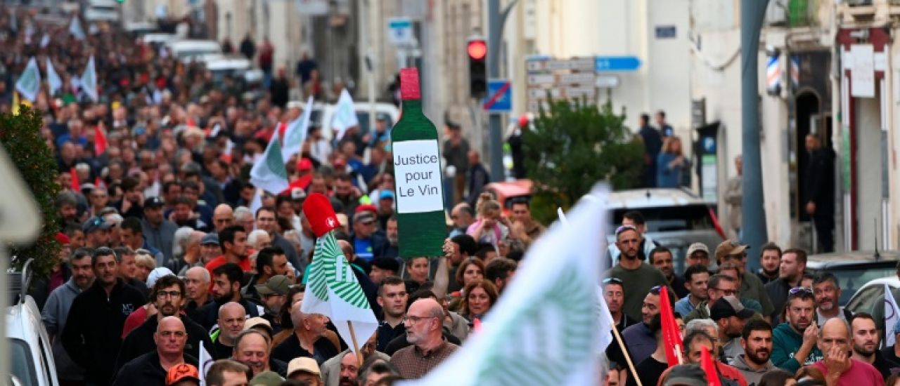 A Béziers, des milliers de viticulteurs demandent "d'agir vite" face à leur détresse