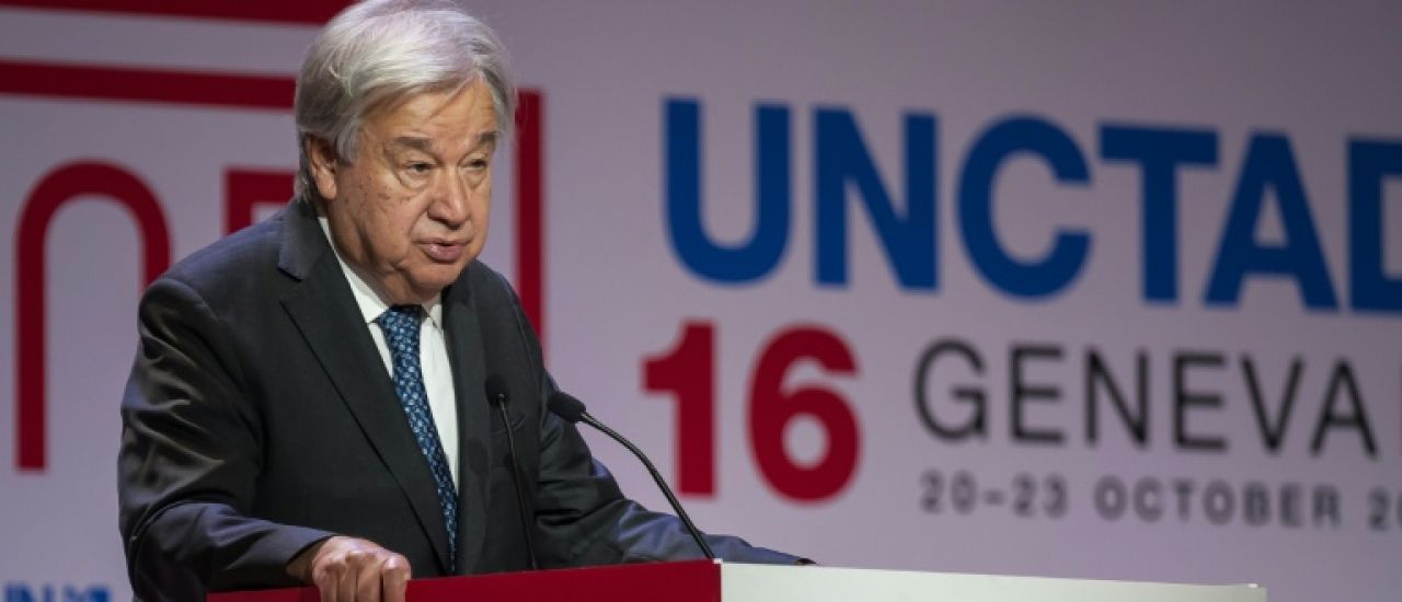 Les mécanismes du commerce mondial menacés de "dérailler", alerte le secrétaire général de l'ONU Les mécanismes du commerce mondial menacés de "dérailler", alerte le secrétaire général de l'ONU