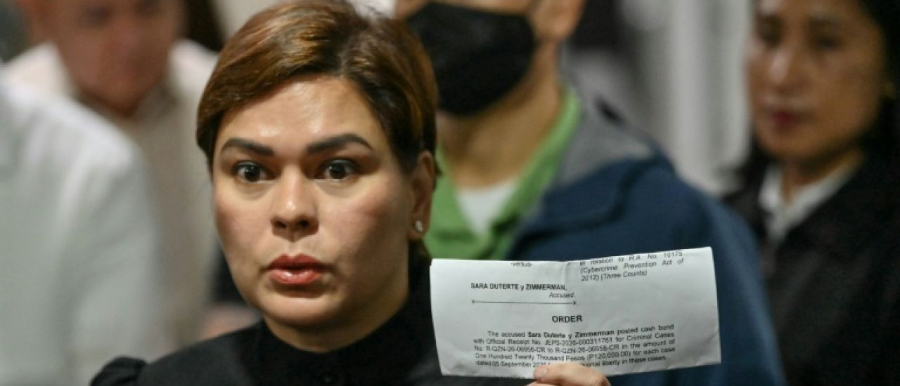 Philippines : visée par un mandat d'arrêt, la vice-présidente Duterte a payé sa caution