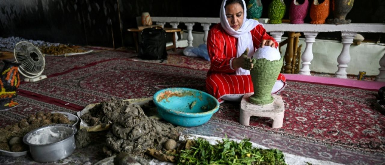 Inde: au Cachemire, les mauvaises herbes transformées en objets de déco