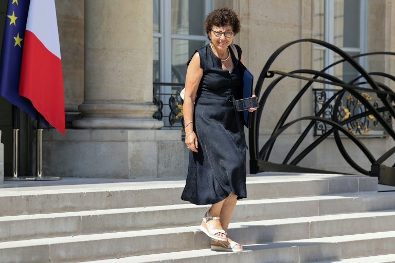 La ministre de la Transition écologique Monique Barbut à la sortie de l'Elysée, le 24 juin 2026 à Paris