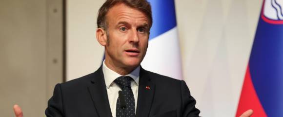 Le président français Emmanuel Macron lors d'une conférence de presse à Ljubljana, le 21 octobre 2025 en Slovénie Le président français Emmanuel Macron lors d'une conférence de presse à Ljubljana, le 21 octobre 2025 en Slovénie