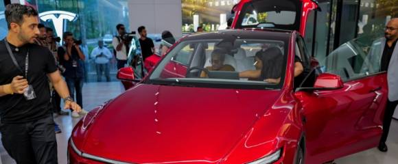 Une Model Y, du spécialiste américain des véhicules électriques Tesla, à Bombay (Inde) le 15 juillet 2025 Une Model Y, du spécialiste américain des véhicules électriques Tesla, à Bombay (Inde) le 15 juillet 2025