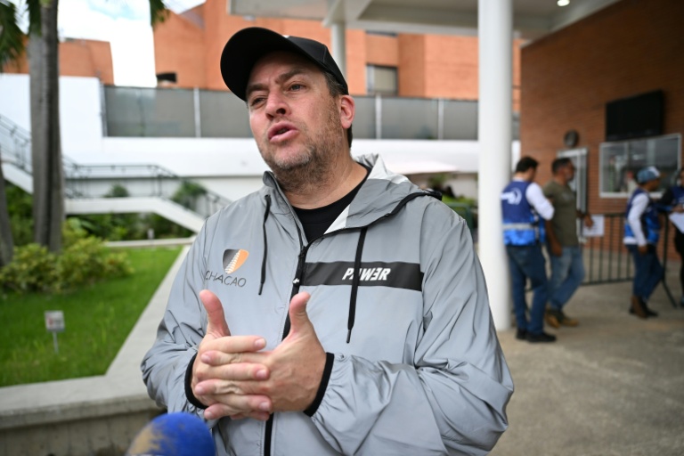 e maire de Chacao, Gustavo Duque, lors d'un entretien à Caracas, le 6 juillet 2026 après le double séisme du 24 juin au Venezuela