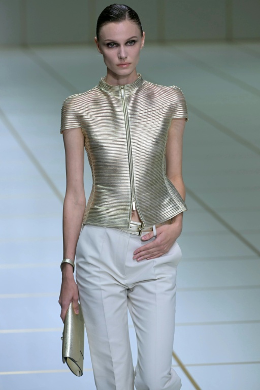 Défilé de la collection printemps-été Giorgio Armani lors de la semaine de la mode, le 27 septembre 2026 à Milan