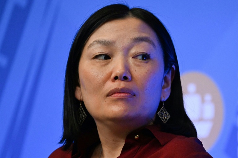 La patronne de Wildberries, Tatiana Kim, lors d'un forum économique à Saint-Pétersbourg le 5 juin 2026