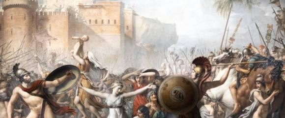 Le tableau "L'intervention des Sabines" (Les Sabines - 1796-1799) du peintre français Jacques-Louis David, le 14 octobre 2025 au musée du Louvre à Paris Le tableau "L'intervention des Sabines" (Les Sabines - 1796-1799) du peintre français Jacques-Louis David, le 14 octobre 2025 au musée du Louvre à Paris
