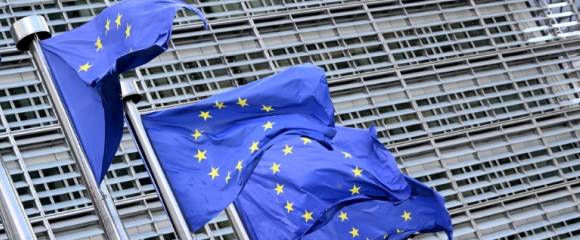 Des drapeaux de l'Union européenne à Bruxelles, le 11 septembre 2025 Des drapeaux de l'Union européenne à Bruxelles, le 11 septembre 2025