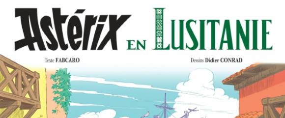 La couverture du 41e album de la série d'"Astérix le Gaulois", intitulée "Astérix en Lusitanie", à Paris le 15 septembre 2025 La couverture du 41e album de la série d'"Astérix le Gaulois", intitulée "Astérix en Lusitanie", à Paris le 15 septembre 2025