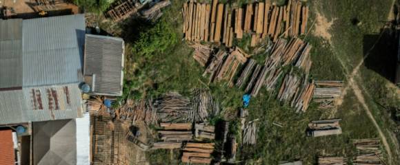 Vue aérienne d'une exploitation forestière à Sao Felix do Xingu, en Amazonie brésilienne, le 21 juin 2025 Vue aérienne d'une exploitation forestière à Sao Felix do Xingu, en Amazonie brésilienne, le 21 juin 2025