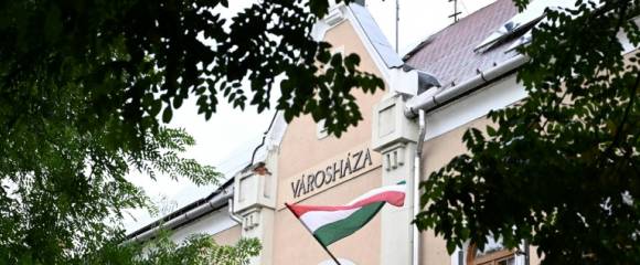 La mairie de Mezokeresztes, dans le nord-est de la Hongrie, le 25 septembre 2025 La mairie de Mezokeresztes, dans le nord-est de la Hongrie, le 25 septembre 2025